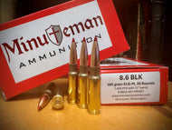 8.6 Blackout 285 grain ELD-M @ 1,000 FPS, 20 Rds.