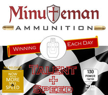 Talent + Speed Competition loads - 9mm 147 gr Blue bullets, 130 PF, 120 rds