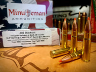 .300 Blackout 110 grain Hornady V-MAX @ 2,300 FPS.