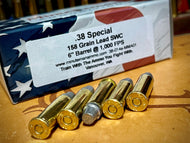 .38 Special, 158 grain Lead Semi-Wadcutter @ 1,000 FPS.