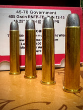 45-70 Gov't, 405 gr hardcast lead, 1530 FPS, 96 rds