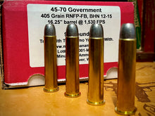 45-70 Gov't, 405 gr hardcast lead, 1530 FPS, 96 rds