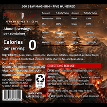 Fire-Roasted Kodiak Chunks - 500 S&W, 350 gr CMJ-RS, 1760 FPS, 30 rounds