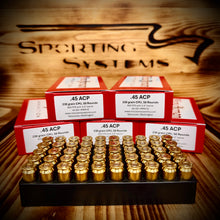 .45 ACP 230 grain CMJ-RN @ 800 FPS, 50 rounds.