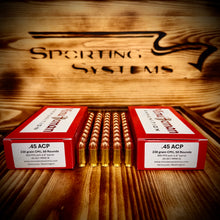 .45 ACP 230 grain CMJ-RN @ 800 FPS, 50 rounds.