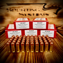 .45 ACP 230 grain CMJ-RN @ 800 FPS, 50 rounds.