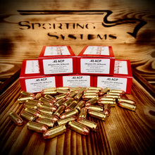 .45 ACP 230 grain CMJ-RN @ 800 FPS, 50 rounds.
