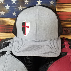 Gray and Black Trucker Style Hat w/ Logo