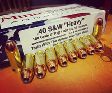 40 S&W "Heavy" 180 grain XTP @ 1,020. 50 rounds.