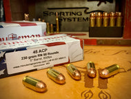 45 ACP 230 grain Round Nose @ 850 fps. 50 rounds.