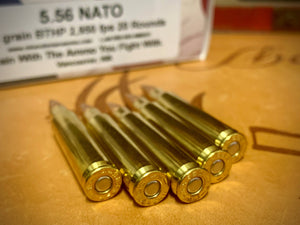 5.56 NATO 55 grain BTHP-M @2,950 fps
